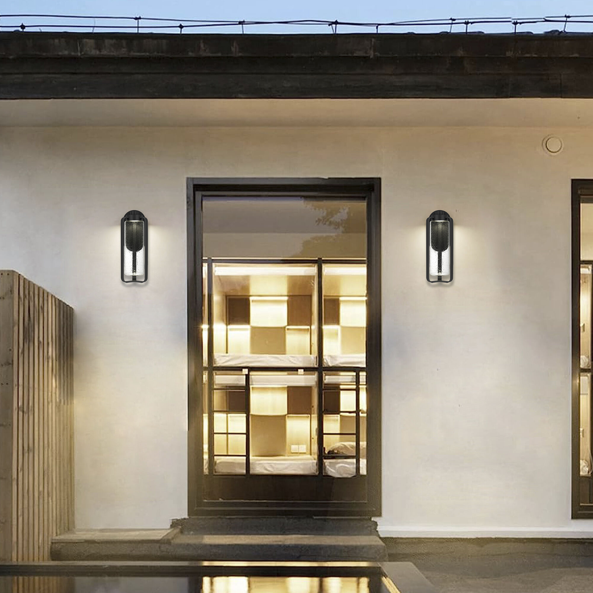 Clover LED 15.5 inch Sand Black Outdoor Wall Sconce